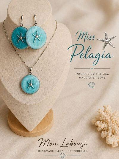 Miss Pelagia Earring & Collier Set by Mon Labouzi